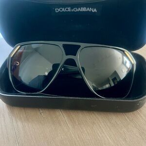 Dolce & Gabbana Black Aviator Sunglasses